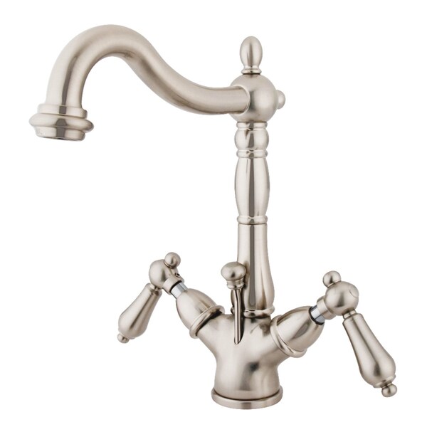 KS1438AL 2-Handle Bthrm Faucet W/Brass Pop-Up & Cover Plate Nickel